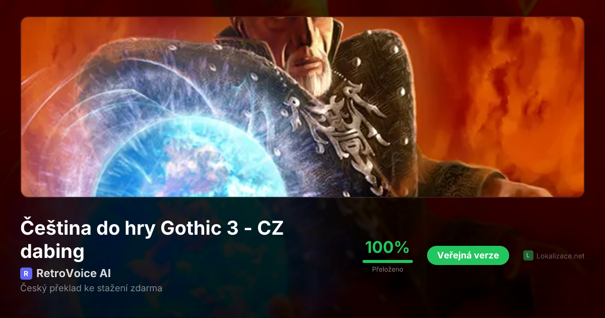 Čeština do Gothic 3 - CZ dabing - Stáhnout zdarma | Lokalizace.net