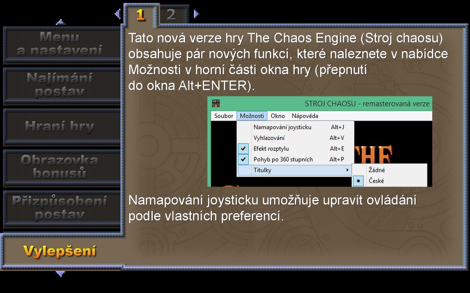 Manuál - nové funkce