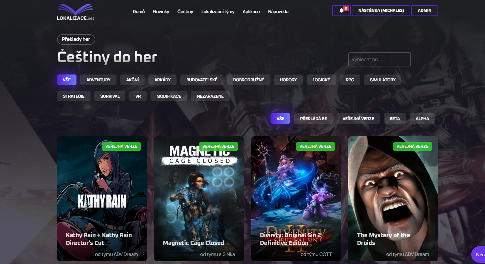 Aktualizace webu a Managera (1)