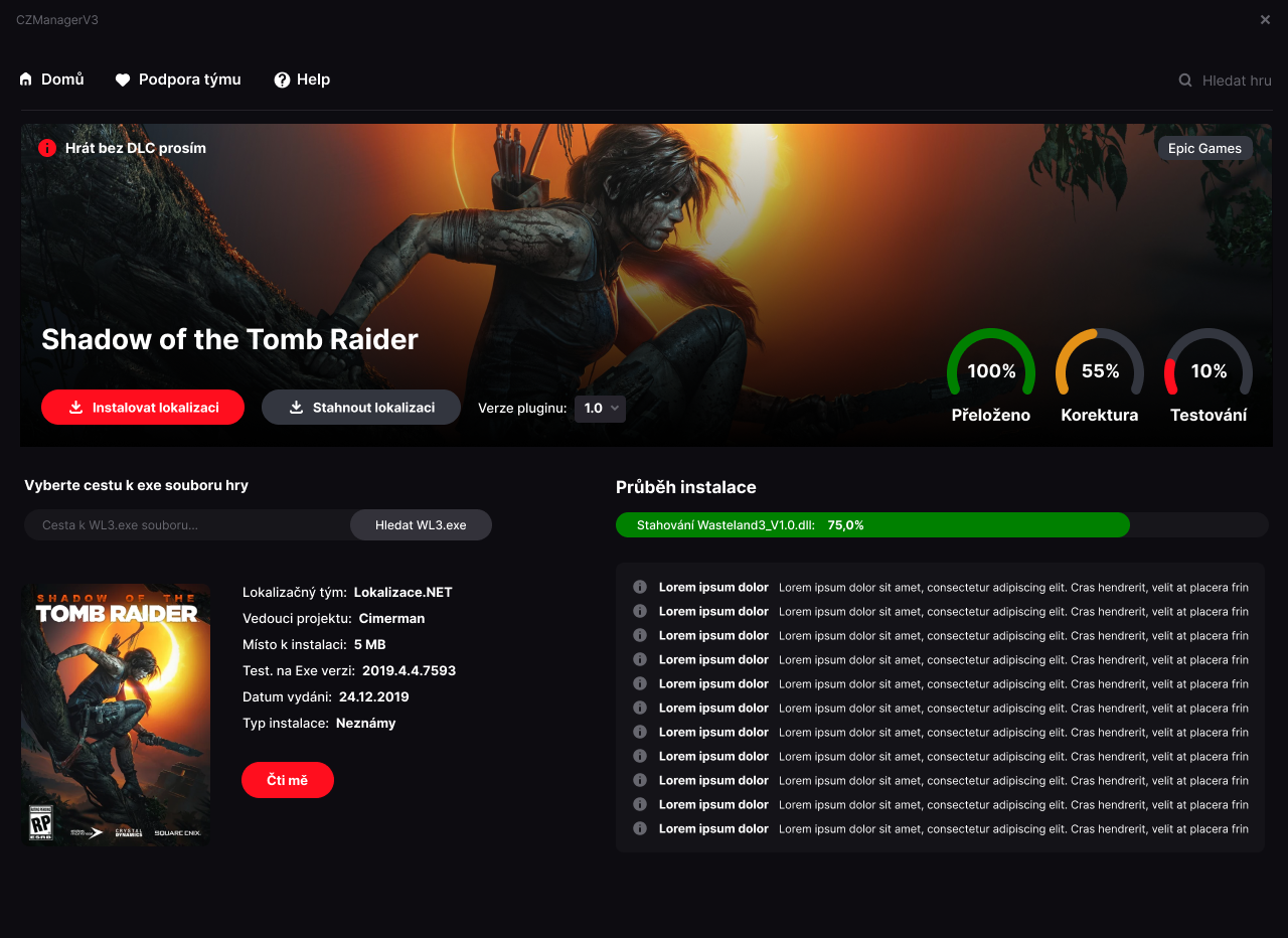 Web, ManagerV3, CZMaker info